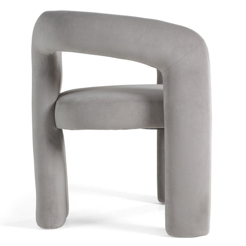 Modrest Mulgrew Modern Light Grey Velvet Dining Chair Model VGMF-D1128-LTGRY