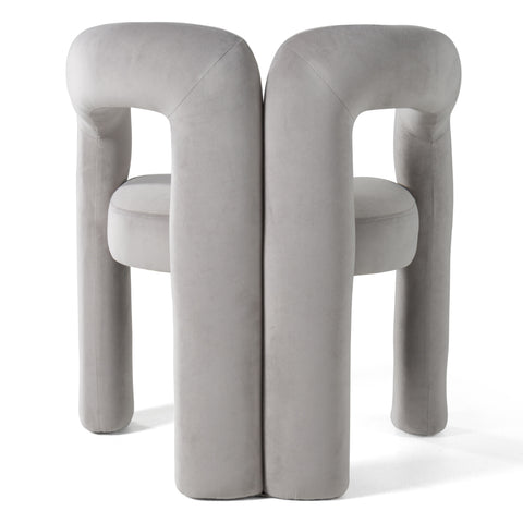 Modrest Mulgrew Modern Light Grey Velvet Dining Chair Model VGMF-D1128-LTGRY