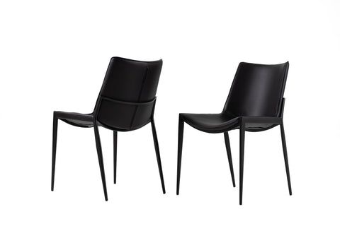 Modrest Murray Modern Black Vegan Leather Dining Chair (Set Of 2) Model VGHR-3634-BLK
