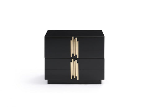 Modrest Token Modern Black & Gold Nightstand Model VGVCN815