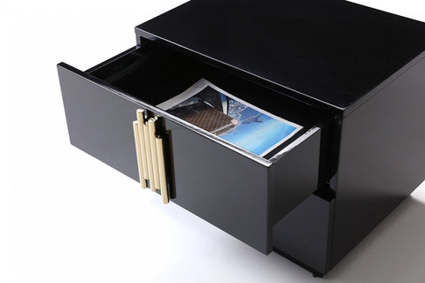Modrest Token Modern Black & Gold Nightstand Model VGVCN815