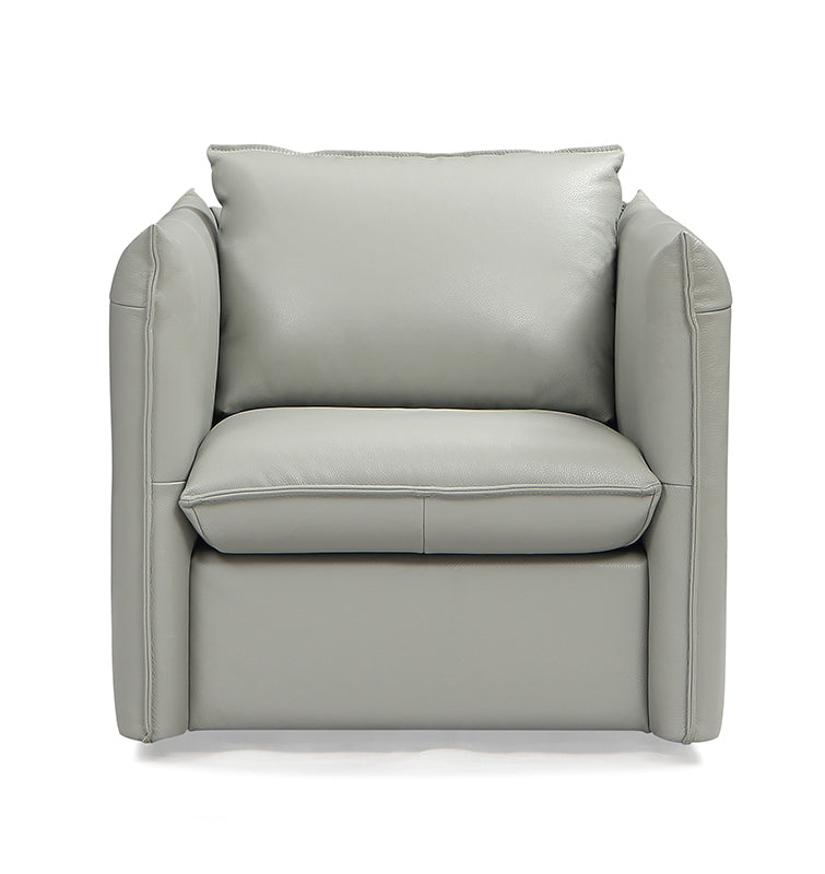 Divani Casa Tamworth Modern Grey Leather Swivel Chair Model VGCAN912-7376