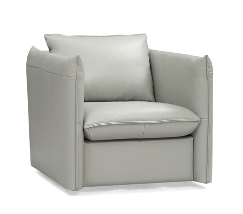 Divani Casa Tamworth Modern Grey Leather Swivel Chair Model VGCAN912-7376