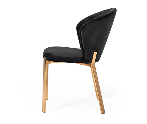 Modrest Nadia Modern Black Velvet & Rosegold Dining Chair (Set of 2) By VIG Furniture