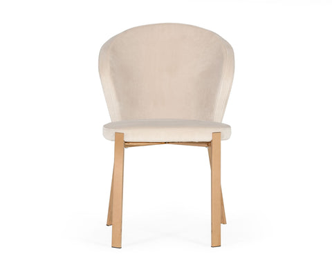 Modrest Nadia Modern Beige Velvet & Rosegold Dining Chair (Set of 2) By VIG Furniture