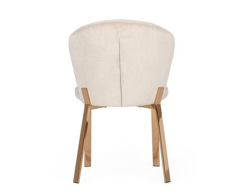 Modrest Nadia Modern Beige Velvet & Rosegold Dining Chair (Set of 2) By VIG Furniture