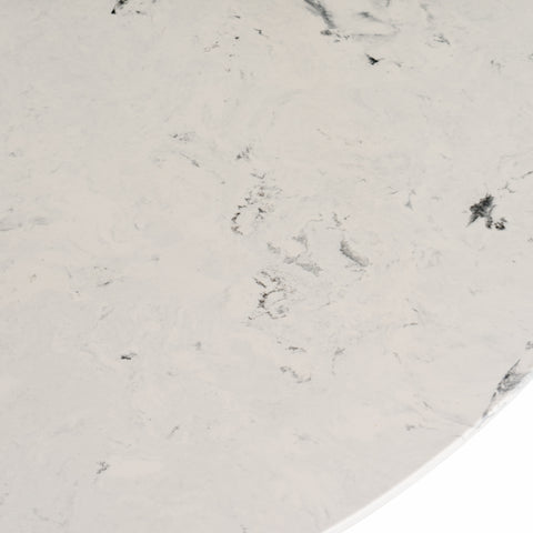 Modrest Nancy Mid Century Modern White Marble & Walnut Round Dining Table Model VGMAMIT-5347