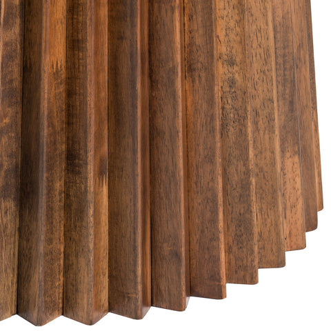 Modrest Nancy Mid Century Modern White Marble & Walnut Round Dining Table Model VGMAMIT-5347