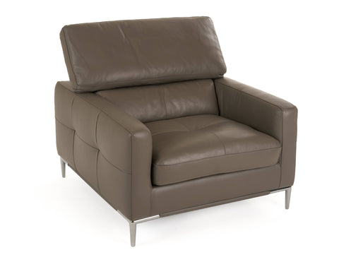 Divani Casa Natalia Modern Dark Grey Leather Chair Model VGKK1281X-DKGRY-CH