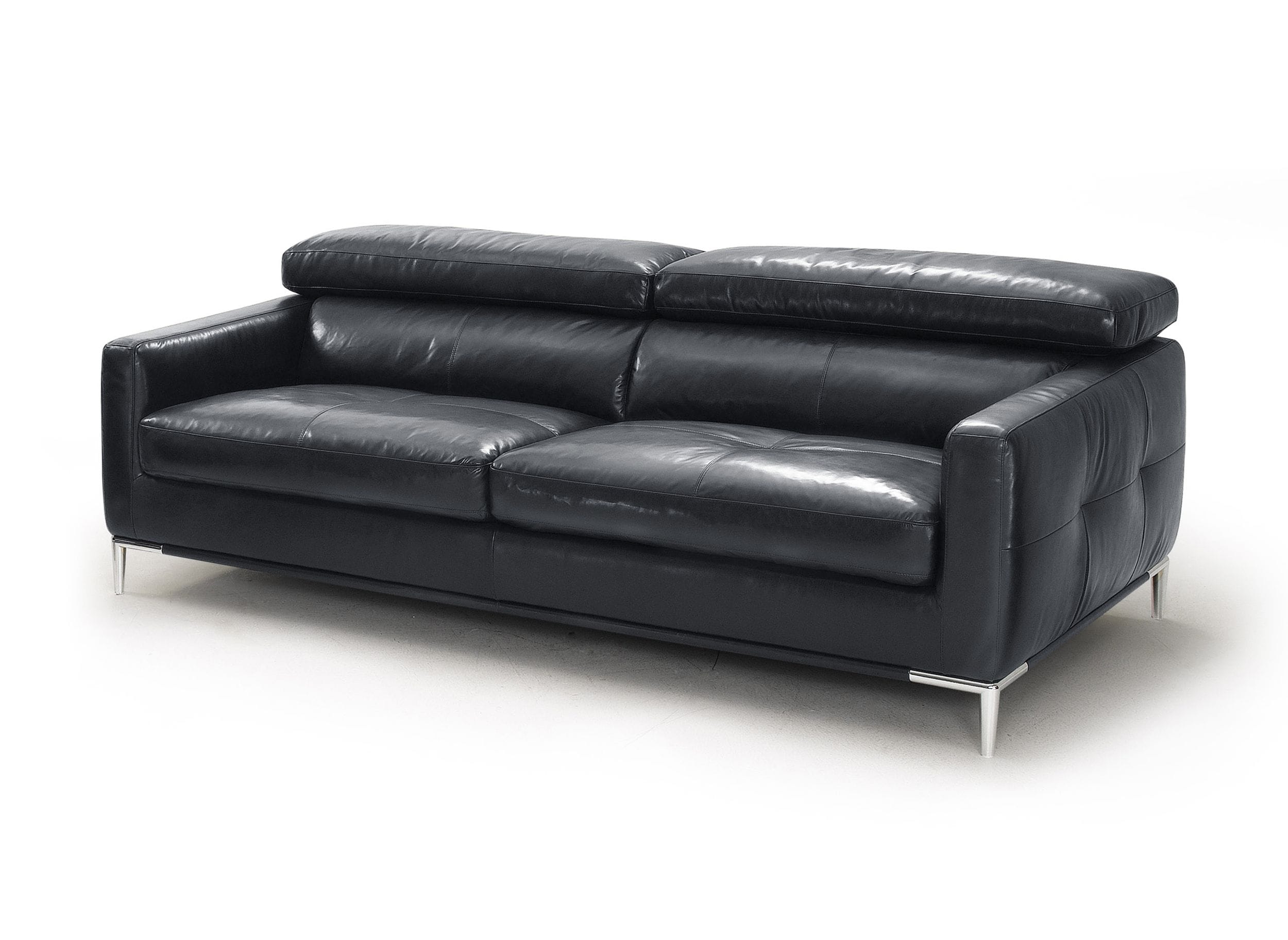 Divani Casa Natalia Modern Black Leather Sofa Model VGKK1281X-BLK-S