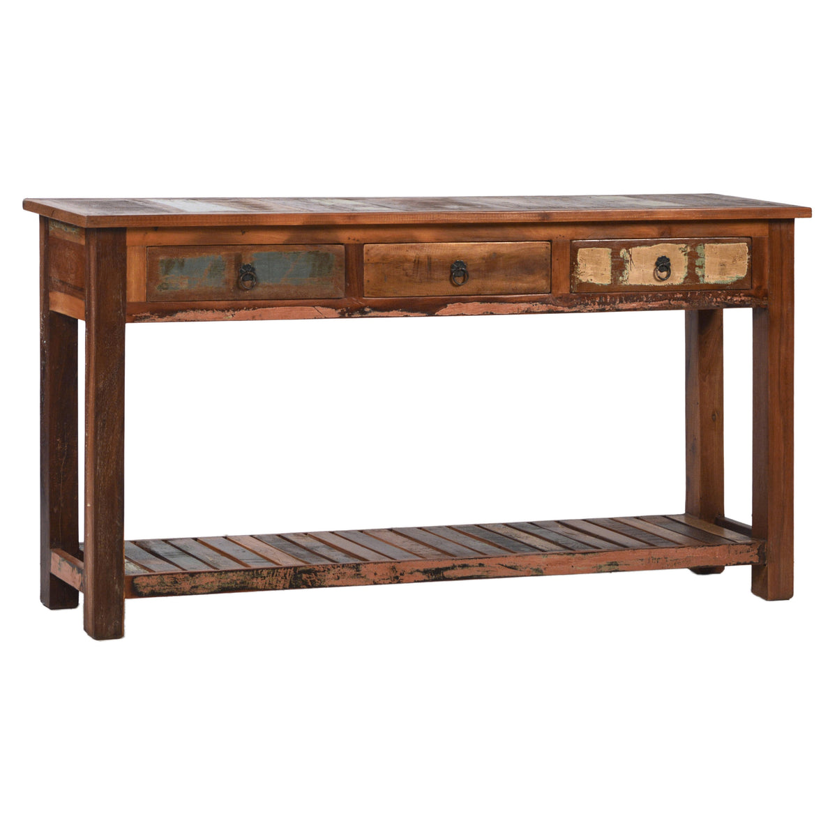 Nantucket Antique Wood Sealed Finish Console Table
