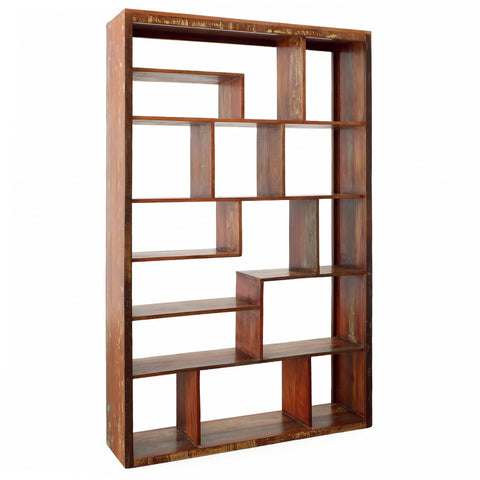 Bernardi Medium Brown Antique Wood Finish Bookcase