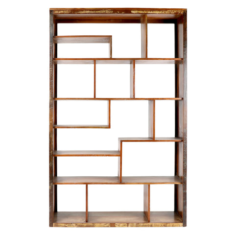 Bernardi Medium Brown Antique Wood Finish Bookcase