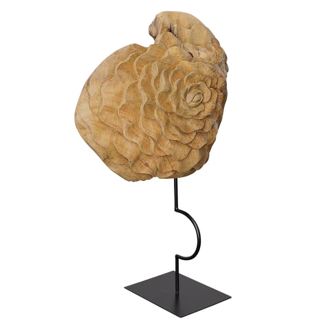 Azaria Natural Sealed Finish Rose Sculpture
