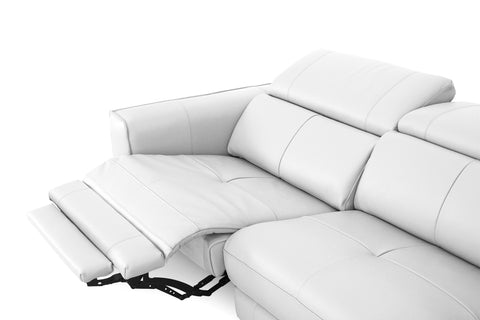 Divani Casa Nella Modern White Leather Sofa With Electric Recliners Model VGKN-E9193-WHT