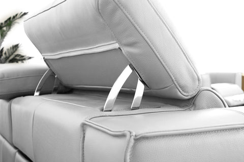 Divani Casa Nella Modern White Leather Sofa With Electric Recliners Model VGKN-E9193-WHT