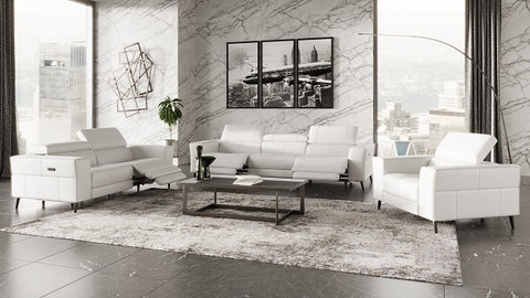 Divani Casa Nella Modern White Leather Sofa With Electric Recliners Model VGKN-E9193-WHT