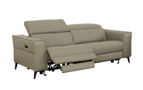 Divani Casa Nella Modern Light Grey Leather Loveseat With Electric Recliners Model VGKNE9193-LTGRY-3S