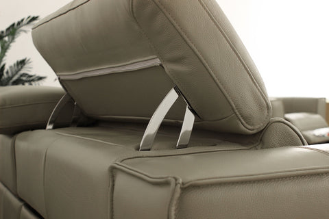 Divani Casa Nella Modern Light Grey Leather Loveseat With Electric Recliners Model VGKNE9193-LTGRY-3S