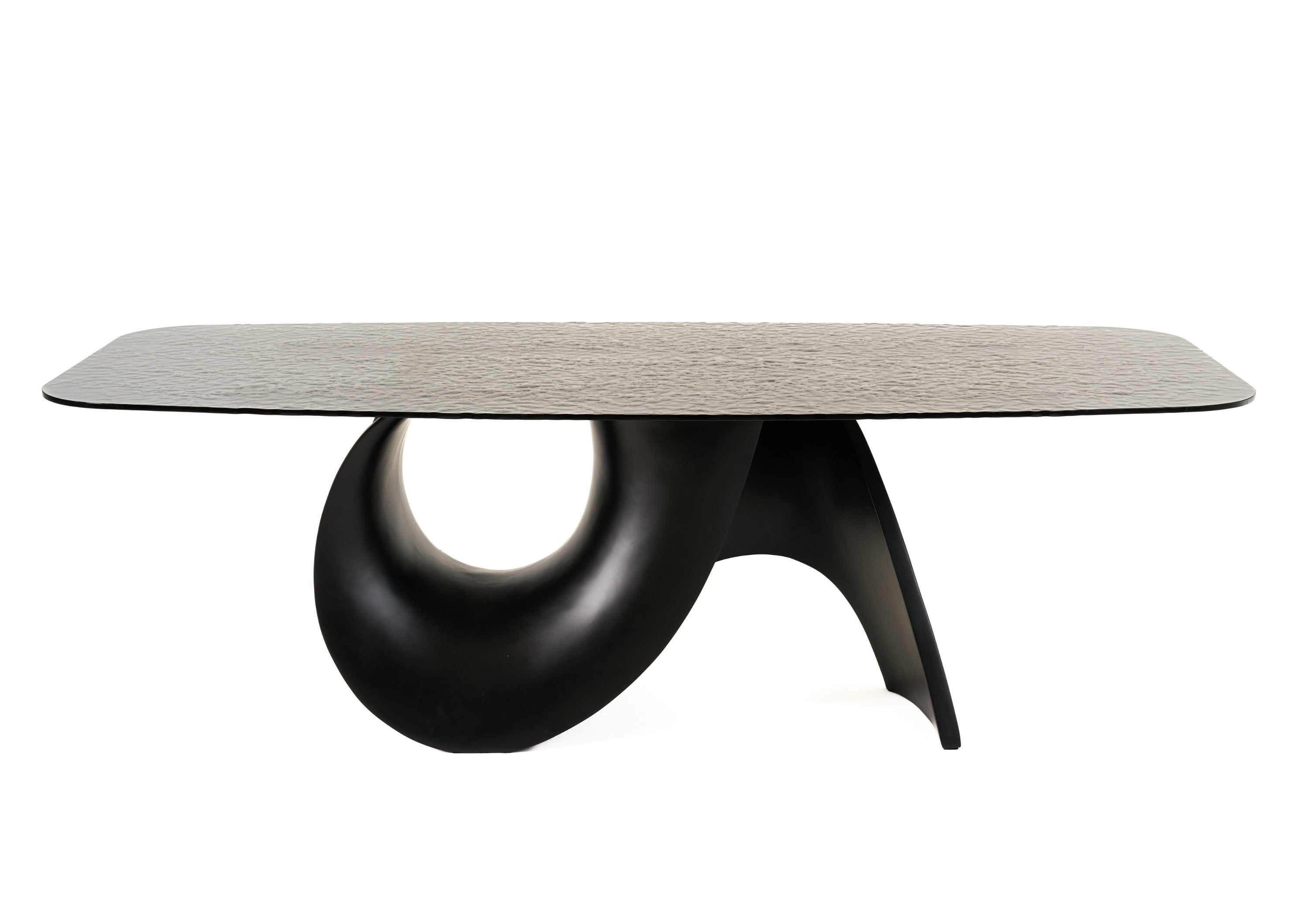 Modrest Neptune Modern Grey Wave Glass & Black Dining Table Model VGVC-T2378