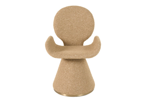 Modrest Neptune Contemporary Beige Fabric & Brushed Brass Dining Chair Model VGVC-B2369-BGE