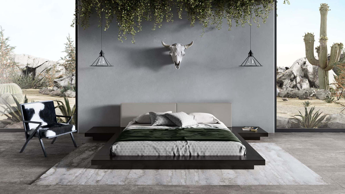 Modrest Tokyo Eastern King Contemporary Black And Grey Platform Bed  Model VGMABR-90-BLK-GRAY-EK