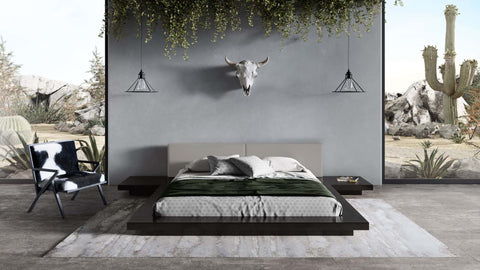 Modrest Tokyo Eastern King Contemporary Black And Grey Platform Bed  Model VGMABR-90-BLK-GRAY-EK