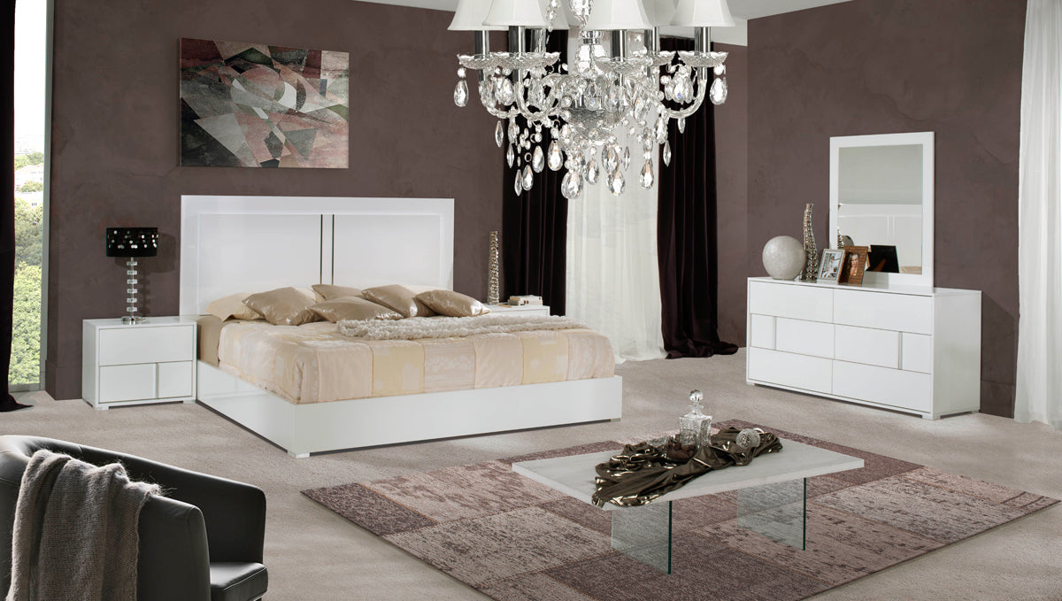 Eastern King Modrest Nicla Italian Modern White Bedroom Set Model VGACNICLA-SET-EK