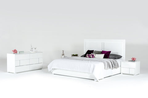 Modrest Nicla Italian Modern White Bed Model VGACNICLA-BED