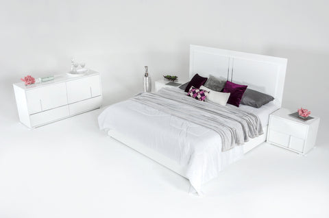 Modrest Nicla Italian Modern White Bed Model VGACNICLA-BED
