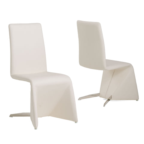 Nisse Contemporary White Leatherette Dining Chair (Set of 2) By VIG Furniture