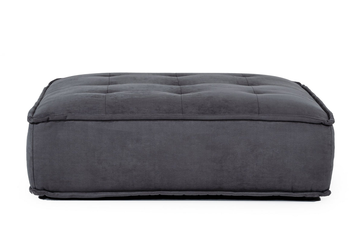 Divani Casa Nolden Waterproof Dark Grey Fabric Ottoman Model VGKNK8542-DK-GRY-OTT