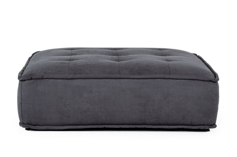 Divani Casa Nolden Waterproof Dark Grey Fabric Ottoman Model VGKNK8542-DK-GRY-OTT