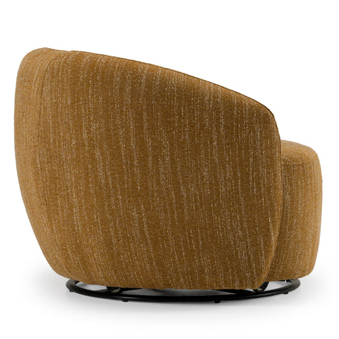 Divani Casa Norris Modern Mustard Fabric Swivel Accent Chair Model VGKK-KF.2823-CHR-MUS