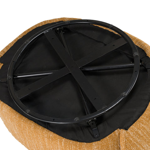 Divani Casa Norris Modern Mustard Fabric Swivel Accent Chair Model VGKK-KF.2823-CHR-MUS