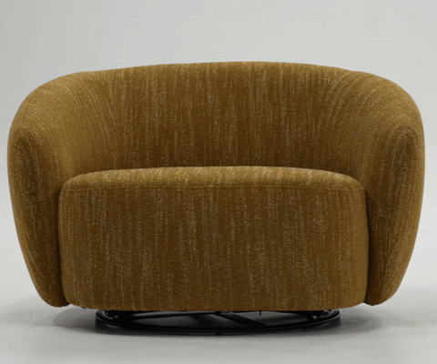 Divani Casa Norris Modern Mustard Fabric Swivel Accent Chair Model VGKK-KF.2823-CHR-MUS