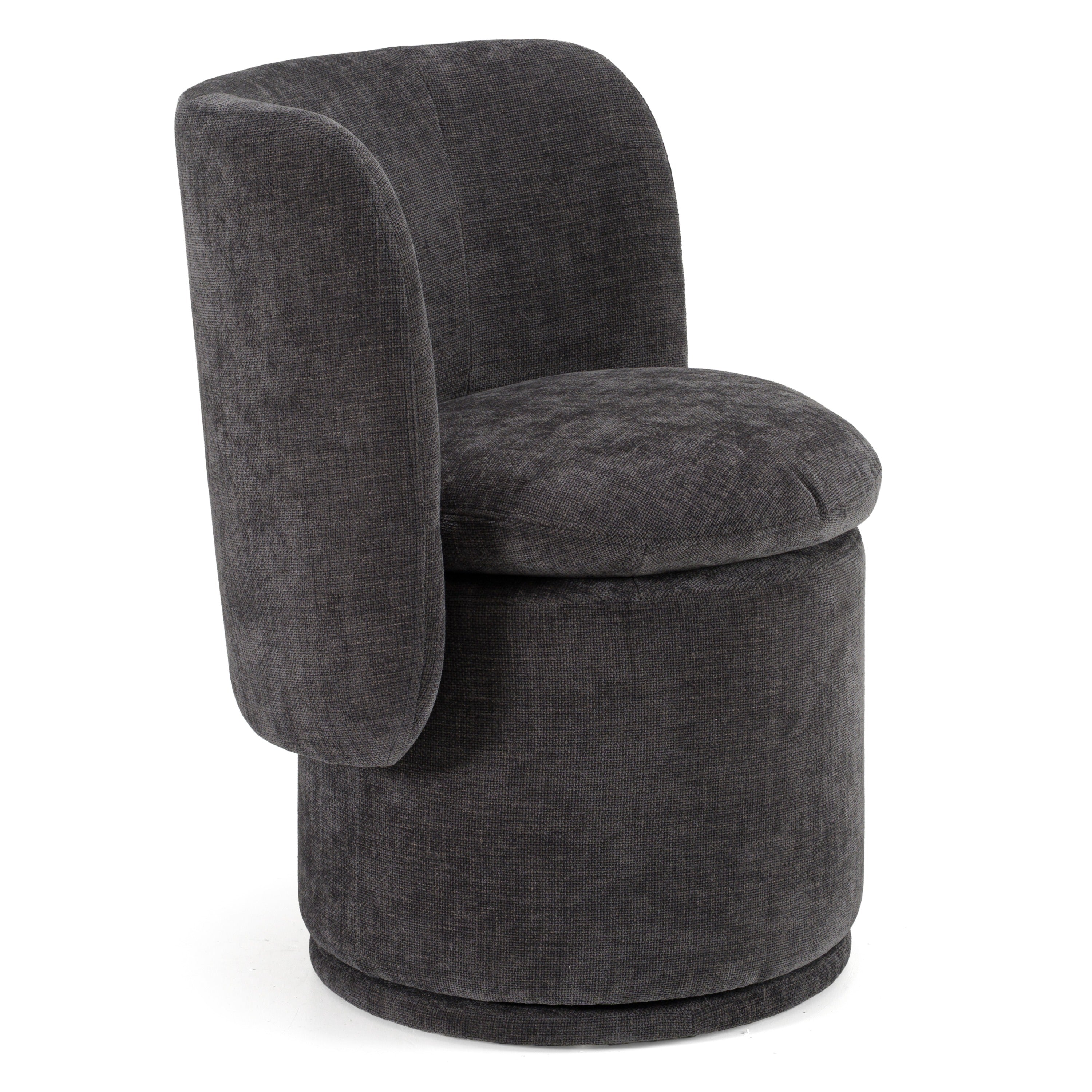 Divani Casa Norris Modern Dark Grey Fabric Swivel Dining Chair Model VGKK-KF.Y2138-DGRY