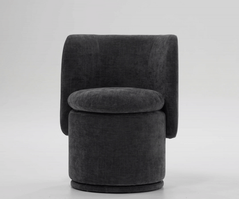 Divani Casa Norris Modern Dark Grey Fabric Swivel Dining Chair Model VGKK-KF.Y2138-DGRY