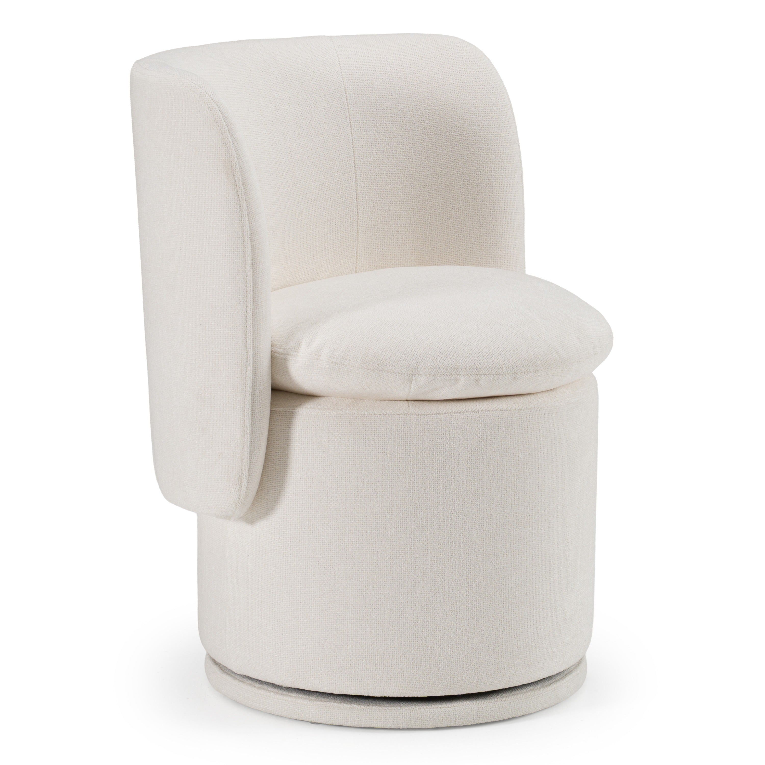 Divani Casa Norris Modern Ivory Fabric Swivel Dining Chair Model VGKK-KF.Y2138-IVY