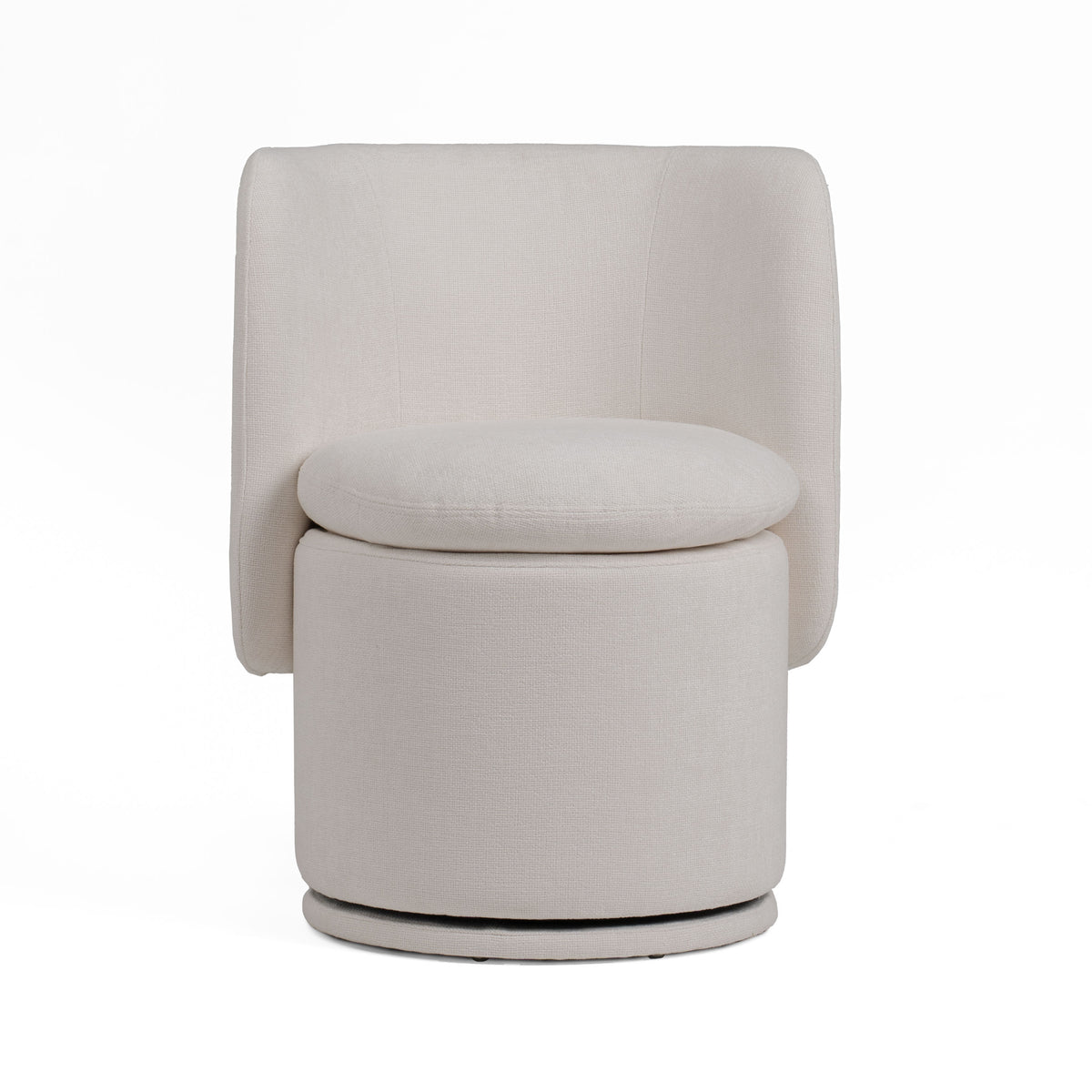Divani Casa Norris - Modern Ivory Fabric Swivel Dining Chair