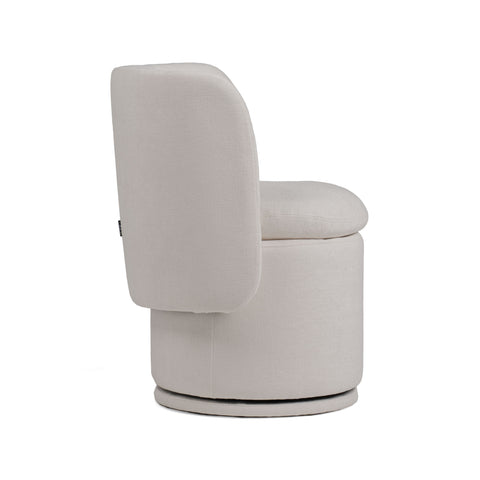 Divani Casa Norris - Modern Ivory Fabric Swivel Dining Chair