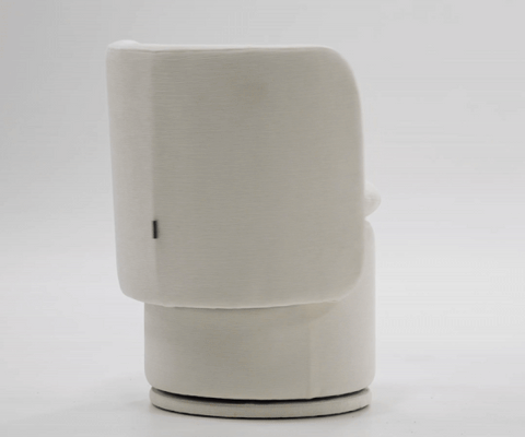 Divani Casa Norris Modern Ivory Fabric Swivel Dining Chair Model VGKK-KF.Y2138-IVY