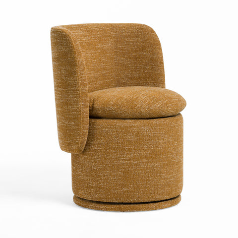 Divani Casa Norris Modern Mustard Fabric Swivel Dining Chair Model VGKK-KF.Y2138-MUS