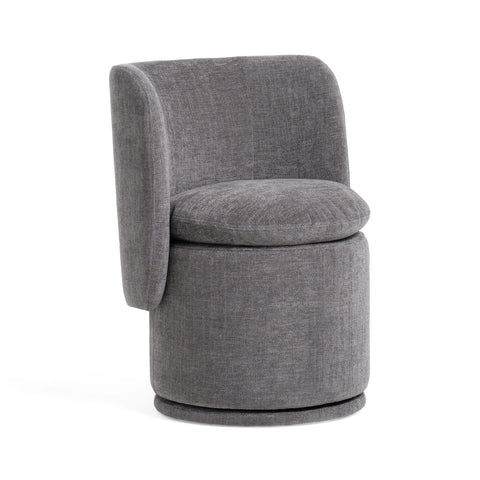 Divani Casa Norris Modern Dark Grey Fabric Swivel Dining Chair Model VGKK-KF.Y2138-DGRY