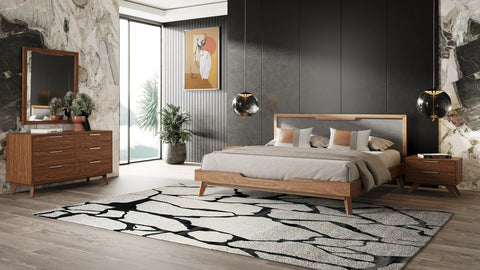 Nova Domus Soria Mid Century Grey & Walnut Bed Model VGMABR-32-BED