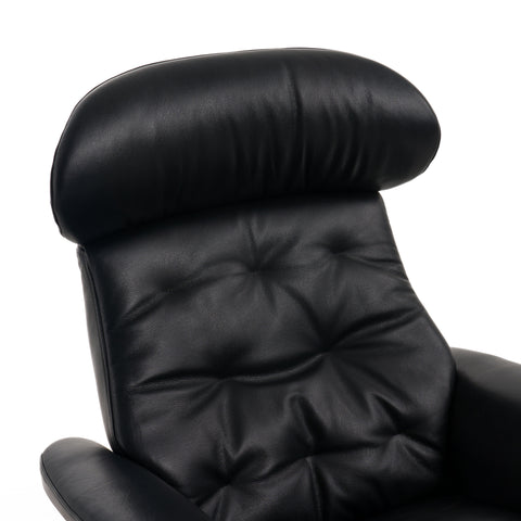Modrest Nowak Modern Black Lounge Chair & Ottoman Set Model VGKK-A938-BLK-SET