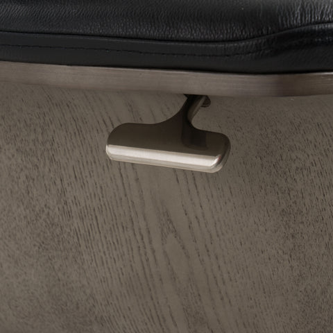 Modrest Nowak Modern Black Lounge Chair & Ottoman Set Model VGKK-A938-BLK-SET