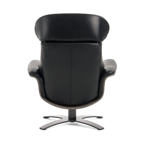 Modrest Nowak Modern Black Lounge Chair & Ottoman Set Model VGKK-A938-BLK-SET