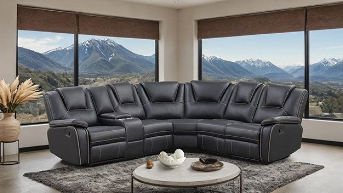 Gelasia Sofa Model Nx6016Bk-Sect By Furniture Of America 