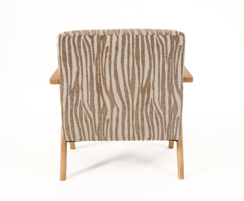 Modrest Oakhurst Modern Beige Pattern & Wood Accent Chair Model VGHM-ST293-BGE